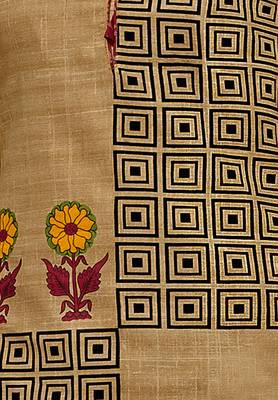 Women's Beige & Maroon Cotton Printed Readymade Salwar Suit Set 4