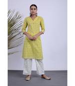 Naman Hand Blocked Kurta Pants Set