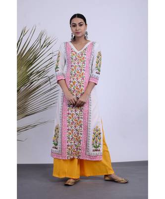 Avni Hanblock Kurta Set Three 1