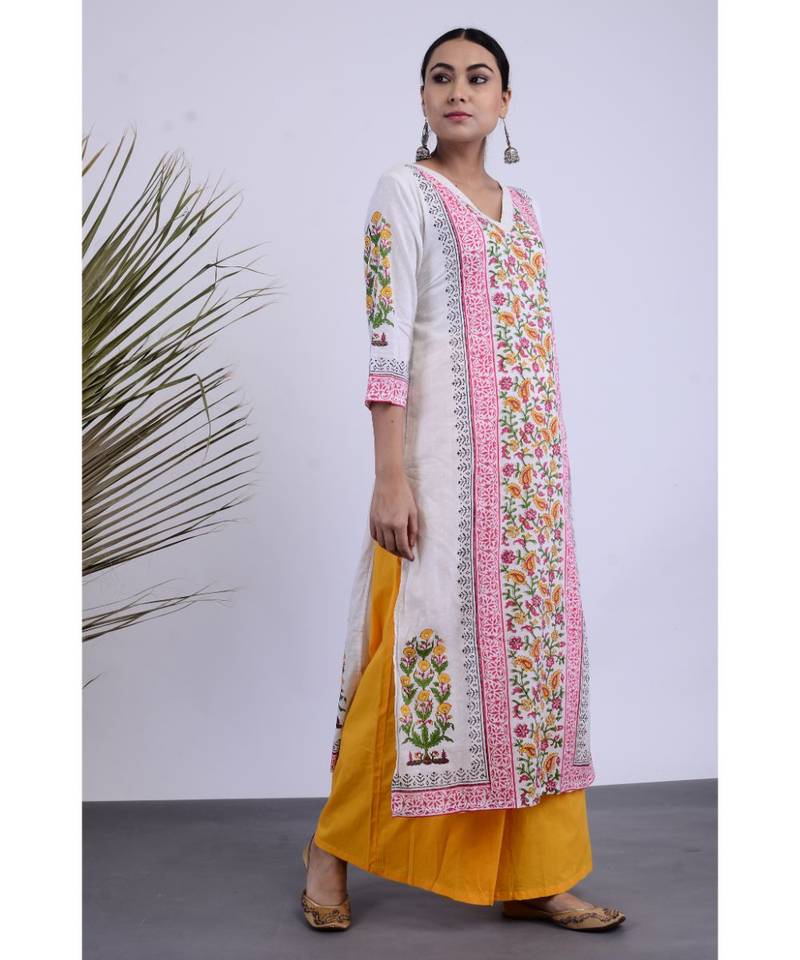 Avni Hanblock Kurta Set Three