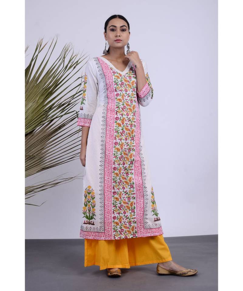 Avni Hanblock Kurta Set Three