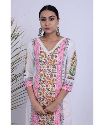 Avni Hanblock Kurta Set Three 4