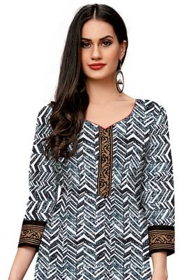Women's Black & Red Cotton Printed Readymade Salwar Suit Set 3