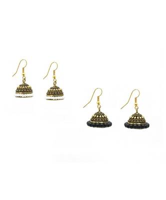 Multicolor Gold Plated Combo Of 2 Jhumki Earrings For Women/Girls 1