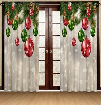 christmas deco polyester curtains 1