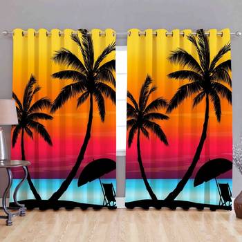 coconut tree polyester curtains 1