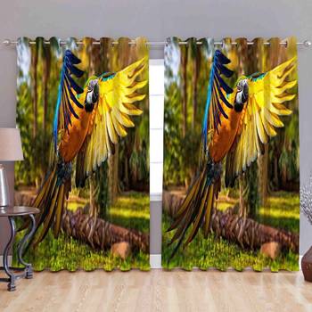 colorful parrot polyester curtains 1