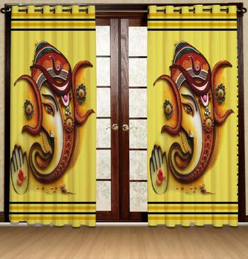 gaja mukh ganesha polyester curtains 1