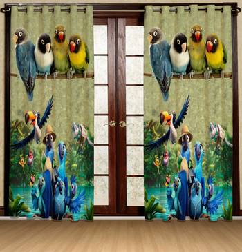 parrot polyester curtains 1