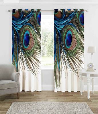 pecock feather polyester curtains 1