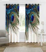 pecock feather polyester curtains