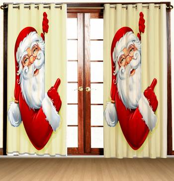 santa face polyester curtains 1