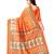 Orange printed art silk saree with blouse