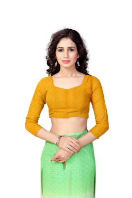 Green Printed Georgette Saree With Blouse 4