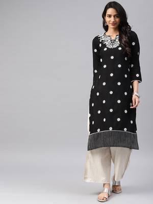 Black embroidered cotton chikankari-kurtis 1