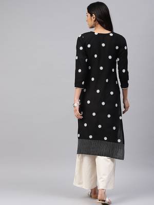 Black embroidered cotton chikankari-kurtis 2