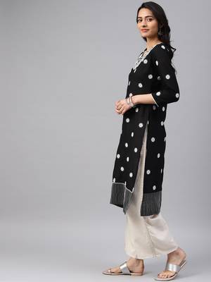Black embroidered cotton chikankari-kurtis 3