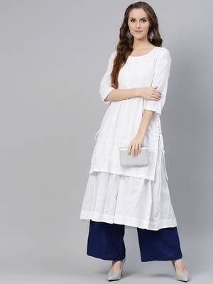 White embroidered cotton chikankari-kurtis 1