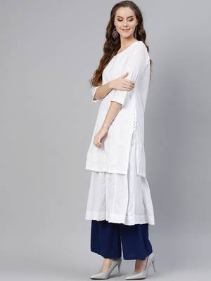 White embroidered cotton chikankari-kurtis 3