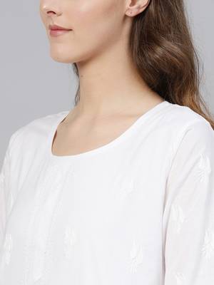 White embroidered cotton chikankari-kurtis 5