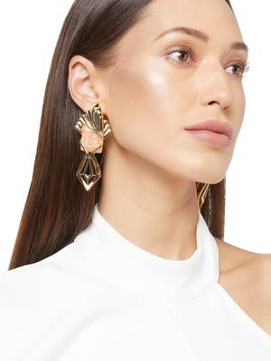 Gold malachite earrings 1