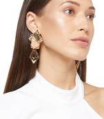 Gold malachite earrings