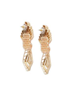 Gold malachite earrings 3