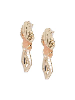 Gold malachite earrings 4
