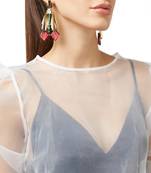 Gold malachite earrings