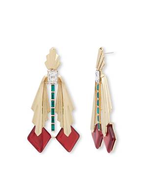 Gold malachite earrings 3