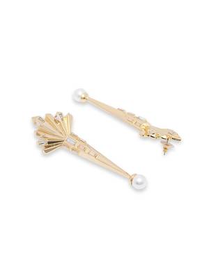 Gold malachite earrings 4