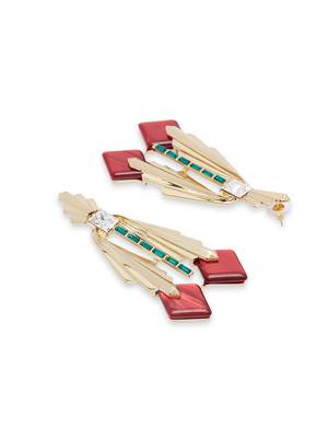 Gold malachite earrings 4