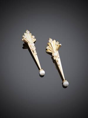 Gold malachite earrings 5