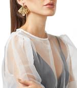 Gold malachite earrings