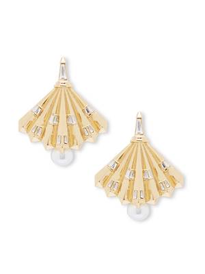 Gold malachite earrings 2
