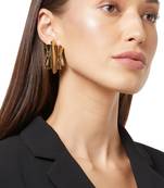 Gold malachite earrings