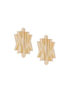 Gold malachite earrings 2