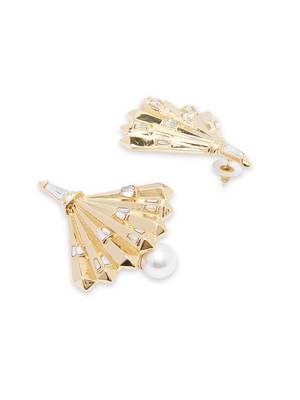 Gold malachite earrings 4