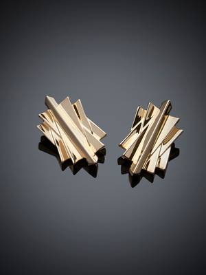 Gold malachite earrings 5