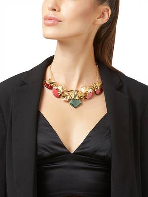 Gold malachite necklaces 1