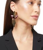 Gold malachite earrings