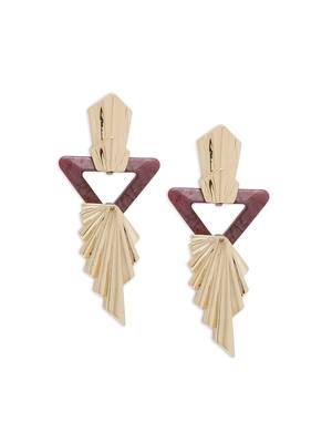 Gold malachite earrings 2