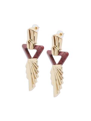 Gold malachite earrings 3