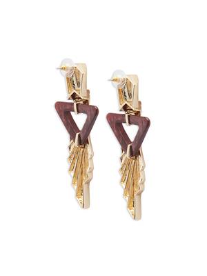 Gold malachite earrings 4