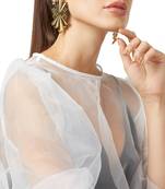 Gold malachite earrings