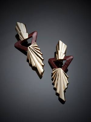 Gold malachite earrings 5