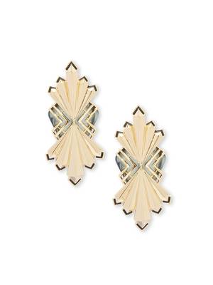 Gold malachite earrings 2
