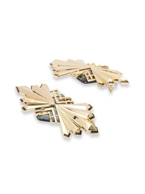 Gold malachite earrings 3