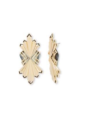 Gold malachite earrings 4