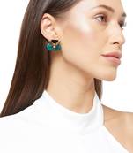 Gold malachite earrings